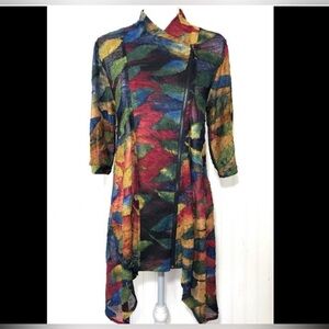 Radzoli Multicolor Abstract Cardigan